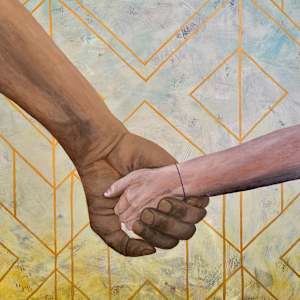 Kindness by Lindsey Veil  Image: Detail of middle, representing friendship and care across all sizes, races, and cultures.