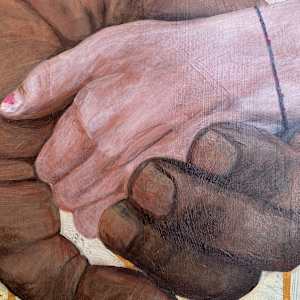 Kindness by Lindsey Veil  Image: Detail of hands. I used my own photos of my daughter and husband holding hands. I used creative liberty with the friendship bracelet and skin tones.