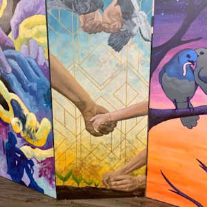 Kindness by Lindsey Veil  Image: Artist’s panel next to other panels.