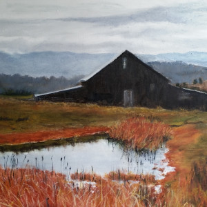 Hinkle Barn, February by Judith Bair