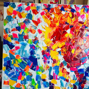 Soul In Progress by Caroline Estes  Image: Intuitive pallet knife painting