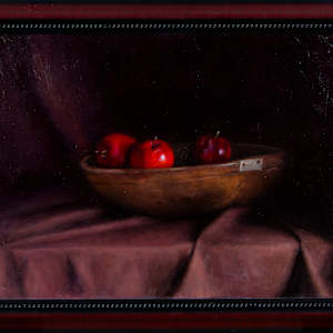 Apples in wooden bowl by Linda M. Niemeyer