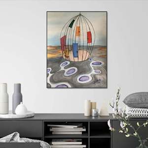 Trapped by Masha Schwartz Art  Image: Install Trapped above your desk to inspire breakthroughs in restrictive thinking