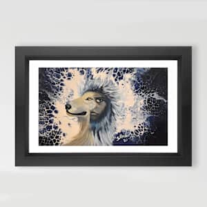 Wolf Entrepreneur by Masha Schwartz Art  Image: Bold curves and surging water, elegantly contained in a handcrafted frame.
