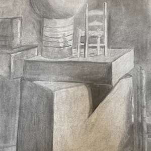Size Play Original Pencil Sketch by Marie Louise Bosin, MA, Image 1.