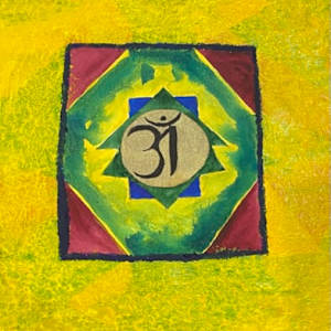 Ohm Yantra Original Acrylic Painting by Marie Louise Bosin, MA, Image 1.