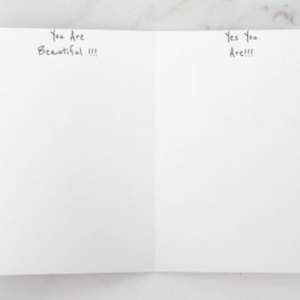 *Greeting Cards* Perfectly Flawed by Yolanda Patton  Image: Inside: You are beautiful! Yes you are!