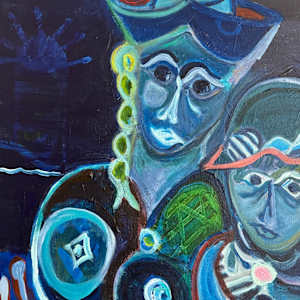 Mother and Child  with Lobster and Turtle by Eric Henty 