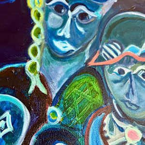 Mother and Child  with Lobster and Turtle by Eric Henty 