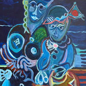 Mother and Child  with Lobster and Turtle by Eric Henty