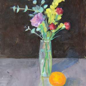 Bouquet Study with Orange by Janice Tippett, Image 1.