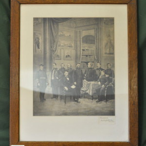 Print of Lincoln with High Ranking Officers of Union Army and Navy