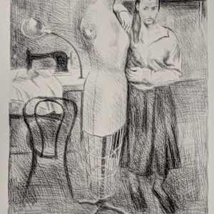 Seamstress I (B&W) by Raphael Soyer