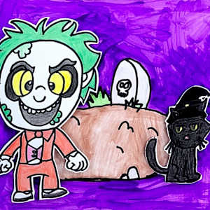 Beetlejuice & Black Cat by Tiffany