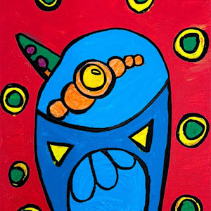Bird With Red Background by Victoria, Image 1.