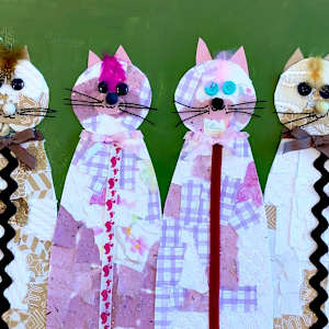 Cats On Green Background by Tiffany, Image 1.