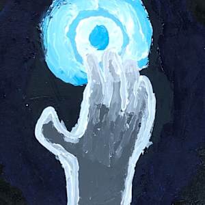 Hand and Orb by Chaise