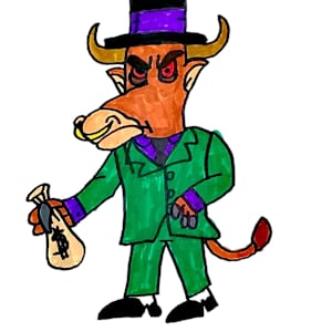 Creepy Banker With Puppet by Daniel, Image 1.