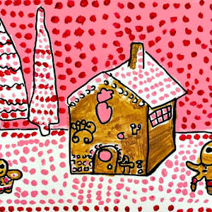 Gingerbread House In Pink by Claire