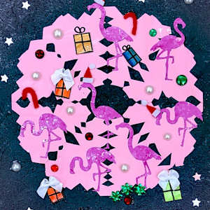 Flamingo Snowflake by Hannah