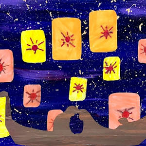 Lanterns In The Night Sky by Allison
