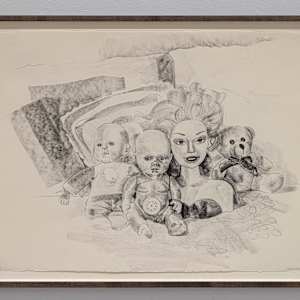 Meleko Mokgosi - Spaces of Subjugation: Imaging Imaginations IV by Andrew G.H. Betancourt  Image: Untitled (dolls lithograph)