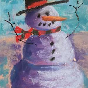 Snowman with scarf by Natalie Campbell