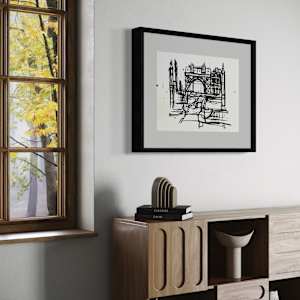 City Bridge by Ladianne Henderson  Image: City Bridge by Ladianne Henderson.  Ink on paper. 24x18 in. 2024. MOCKUP 2
