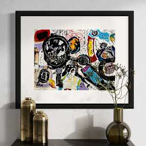Jawbone Jones by Ladianne Henderson  Image: Jawbone Jones by Ladianne Henderson. Mixed media on paper. 24x18 in. 2020. MOCKUP  4