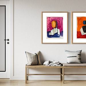 Remote View Diptych by Ladianne Henderson  Image: Remote View Diptych by Ladianne Henderson.  Mixed media on paper.  Total size, unframed: 36wx24h in. 2024. MOCKUP 1