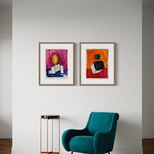 Remote View Diptych by Ladianne Henderson  Image: Remote View Diptych by Ladianne Henderson.  Mixed media on paper.  Total size, unframed: 36wx24h in. 2024. MOCKUP 3