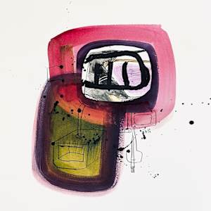 Systems Triptych by Ladianne Henderson  Image: Systems Triptych: System II by Ladianne Henderson. Mixed media on watercolor paper. 17x17 in. 2024.
