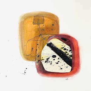 Systems Triptych by Ladianne Henderson  Image: Systems Triptych: System III by Ladianne Henderson. Mixed media on watercolor paper. 17x17 in. 2024.
