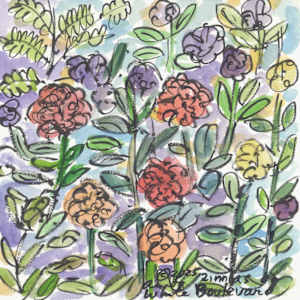 Zinnias on Boulevard by Anita Inez White