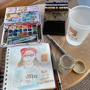 My Studio at the coffee shop by Anita Inez White