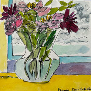 Peonies in Vase by Anita Inez White