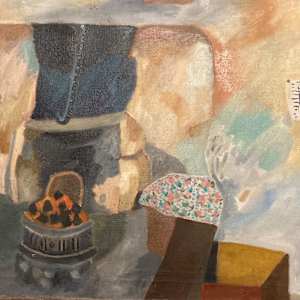 My hearth with coal fire by Anita Inez White