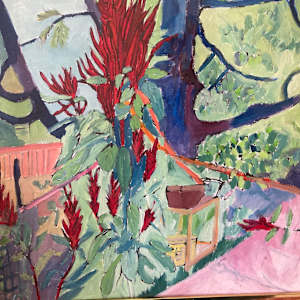 Amaranth near Cedar Tree of Life by Anita Inez White