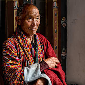 Bhutanese Man at Tshechu Festival by George Salter Photography