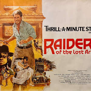Raiders Of The Lost Ark British Quad Style B, 1981 by Brian Bysouth