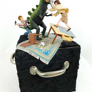 Furchtbare Szene auf schwarzem Würfel by Nikolaus Jungwirth