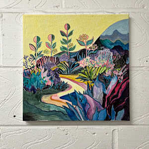 Psychedelic Landscapes: Yellow Path (study) by Sarah Dee Barrett 