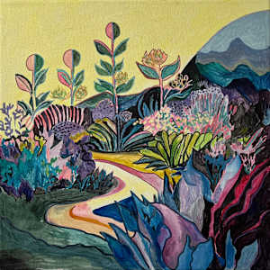 Psychedelic Landscapes: Yellow Path (study) by Sarah Dee Barrett