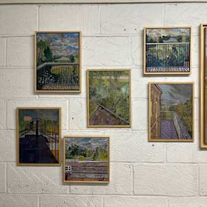 Looking Down at Cafe Tables by Sarah Dee Barrett 