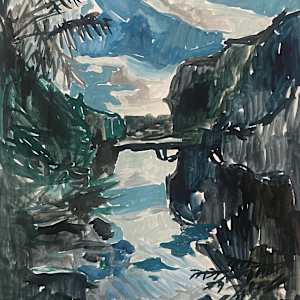 River Sketch by Sarah Dee Barrett