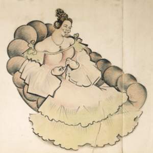 L’attrice. Bozzetto per il trucco per L’ispettore generale di Gogol’ by Nikolaj Pavlovich Akimov