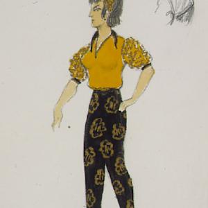Ballerina in nero, giallo e oro by Zinaida Markovna Sirvint
