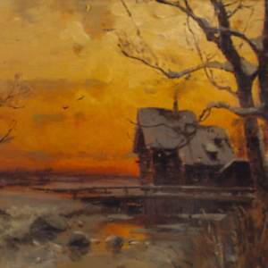 Izba al tramonto by Chariton Platonovich Platonov