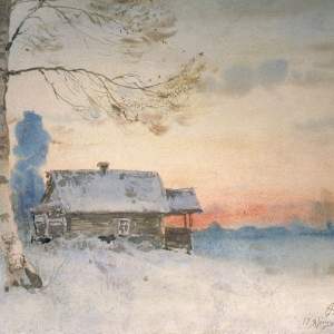 Izba sotto la neve by Fiodor Petrovich Reznicenko