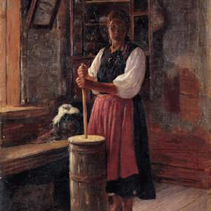 La preparazione del burro by Viktor Andreevich Simov